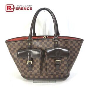 Louis Vuitton Manosque Shoulder Bag Tote Canvas Brown Ebene Brown